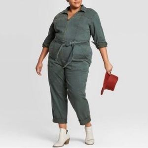 Plus Size Universal Thread Green Stretch Jumpsuit 16W